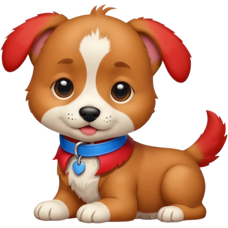 puppy dog redblue emoji
