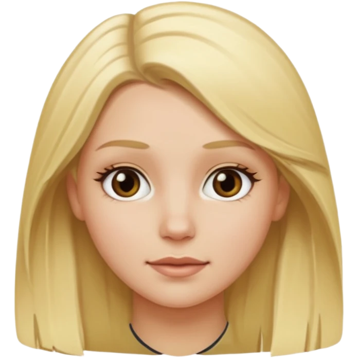 white girl with blond middle part emoji