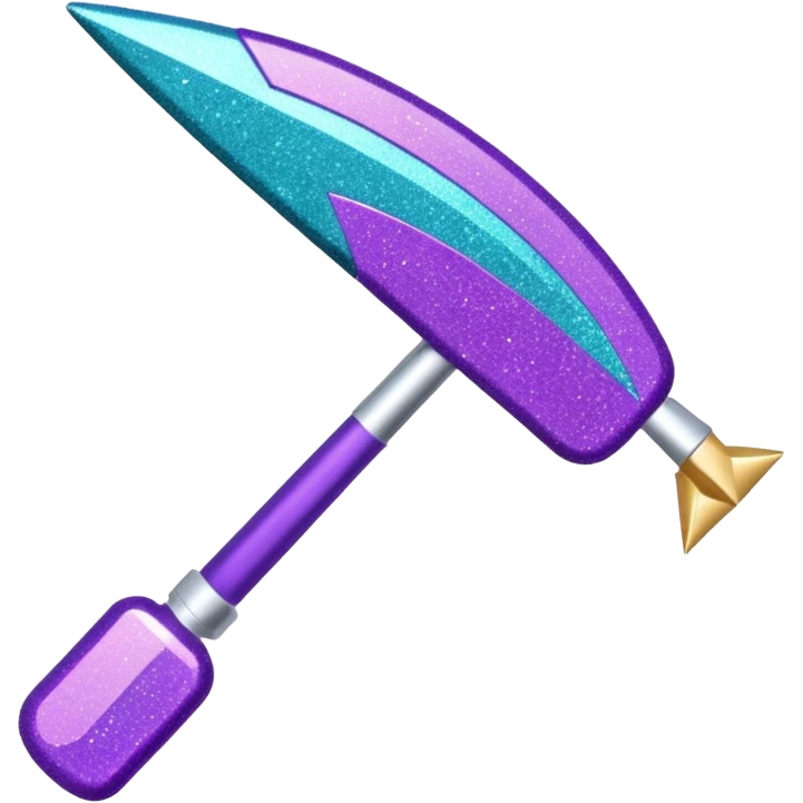 flecha para esquerda glitter roxo e ciano emoji