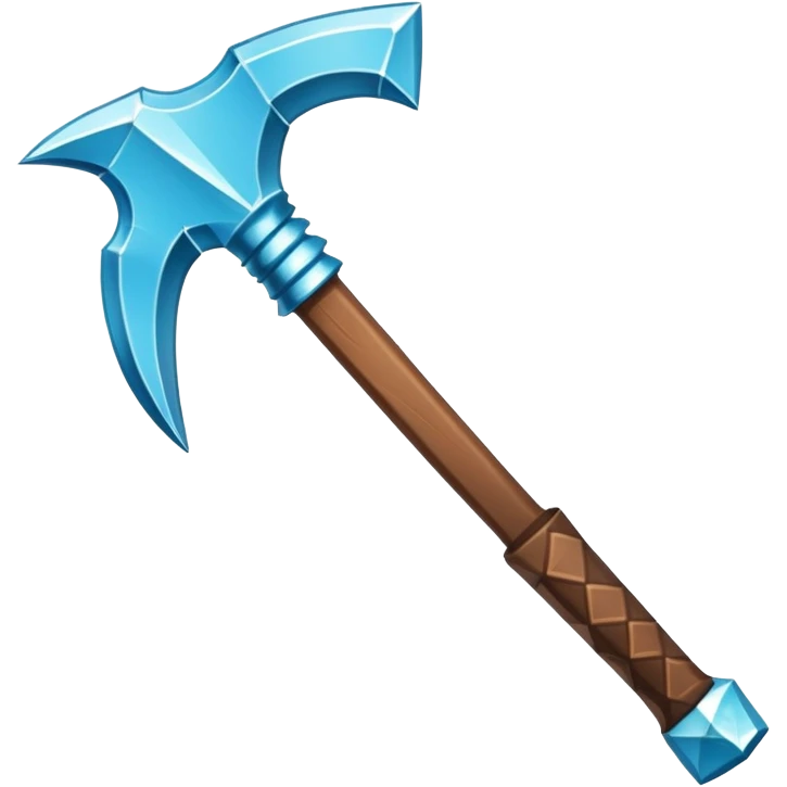 Minecraft diamond pickaxe with brown handle emoji