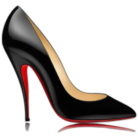 High heel black patent louboutin emoji