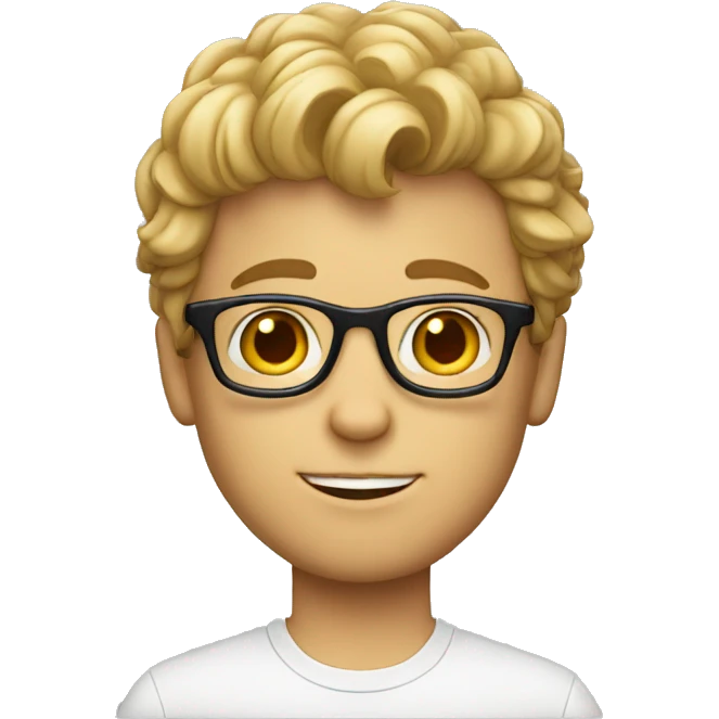 A white boy who wears glasses and whose hair looks like Jimmy Netron  emoji