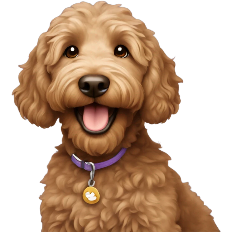 Brown Goldendoodle smiling emoji