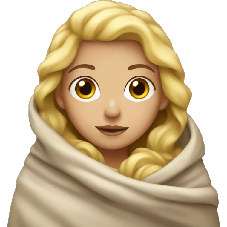 blonde girl in blanket emoji