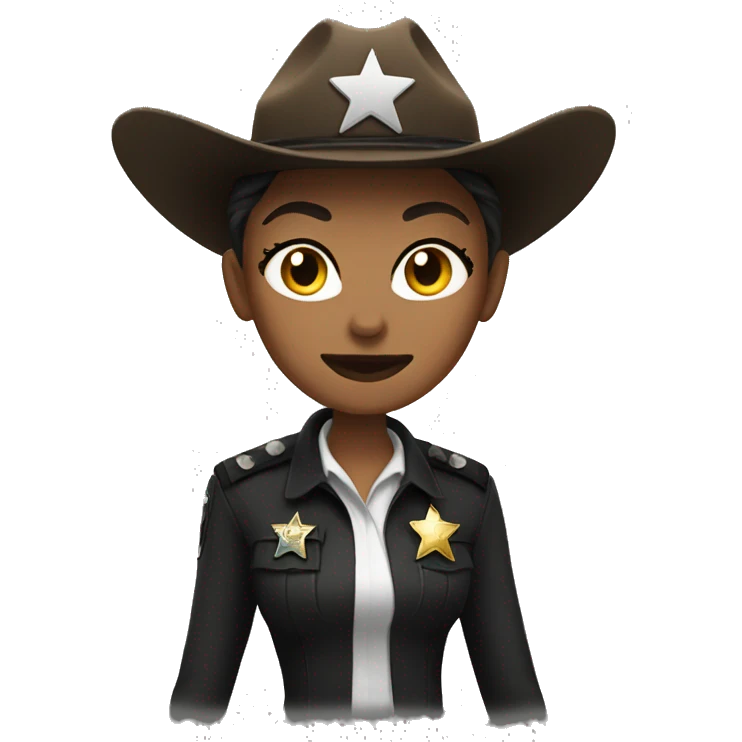 pale female sheriff with two black and white cats emoji