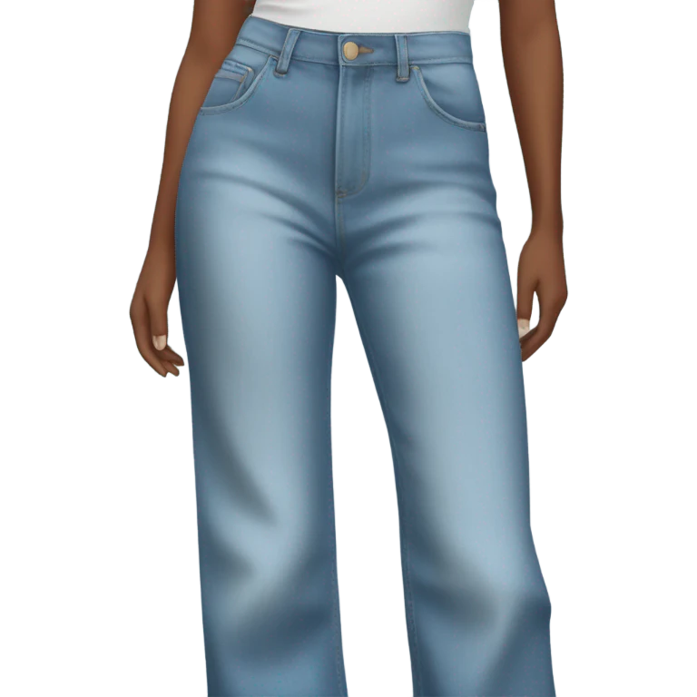 Wide leg high waisted light jeans emoji