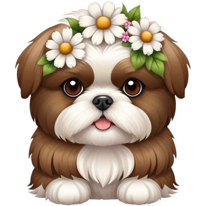 shih tzu dog wearing flowers  emoji