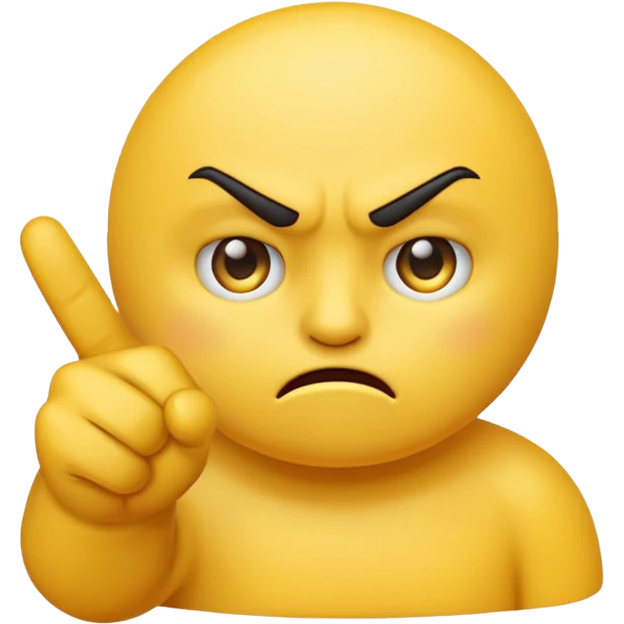 Classic yellow emoji giving the middle finger emoji