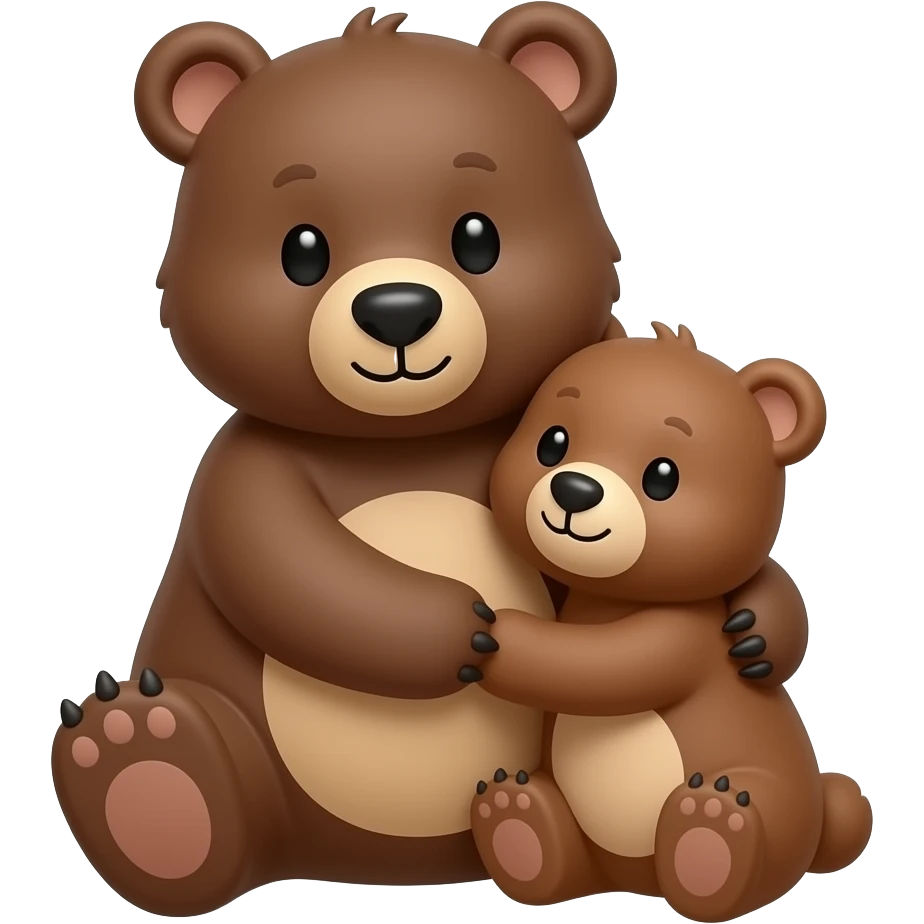 Big Bear and Small Bear Cuddling emoji