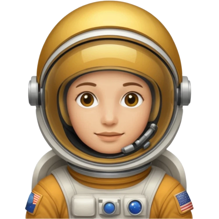 an golden astronaut without helmet emoji