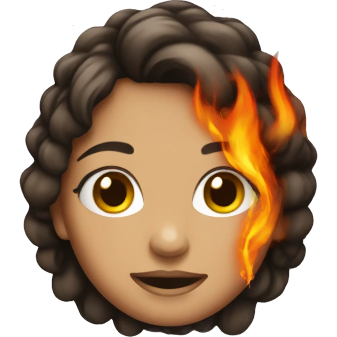 Girl with made of fire emoji