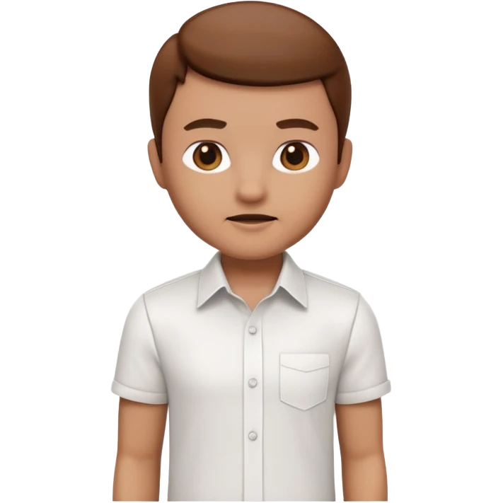 A 3D cartoon white shirt with a brown soil stain in the center, smooth fabric texture, bright lighting, realistic Memoji-style look. emoji