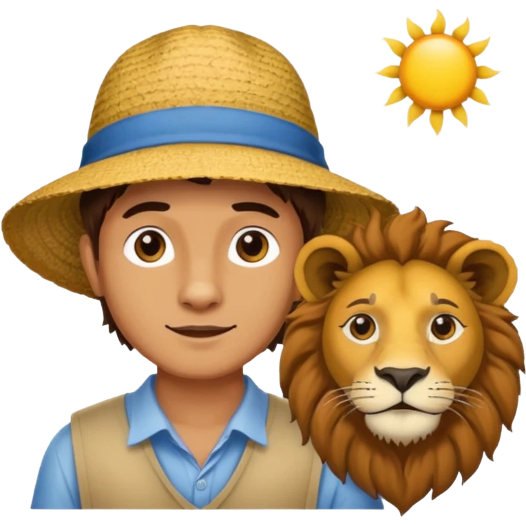 A man wanting to buy a lion. emoji