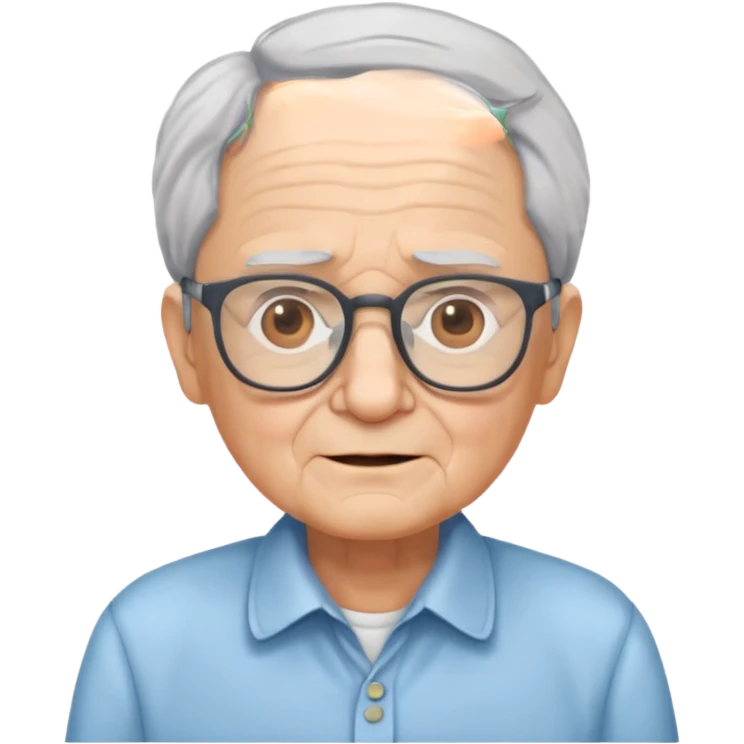 elderly with glasses and shirt emoji