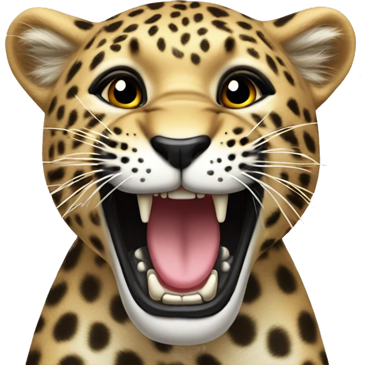  Leopard ￼ roaring emoji