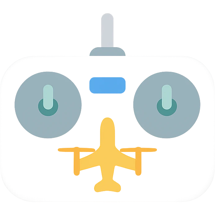 sleek VTOL remote controller, colored icon, modern design emoji