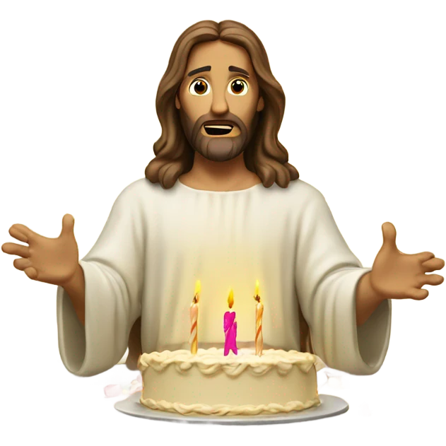 Jesus blowing out birthday candles   emoji