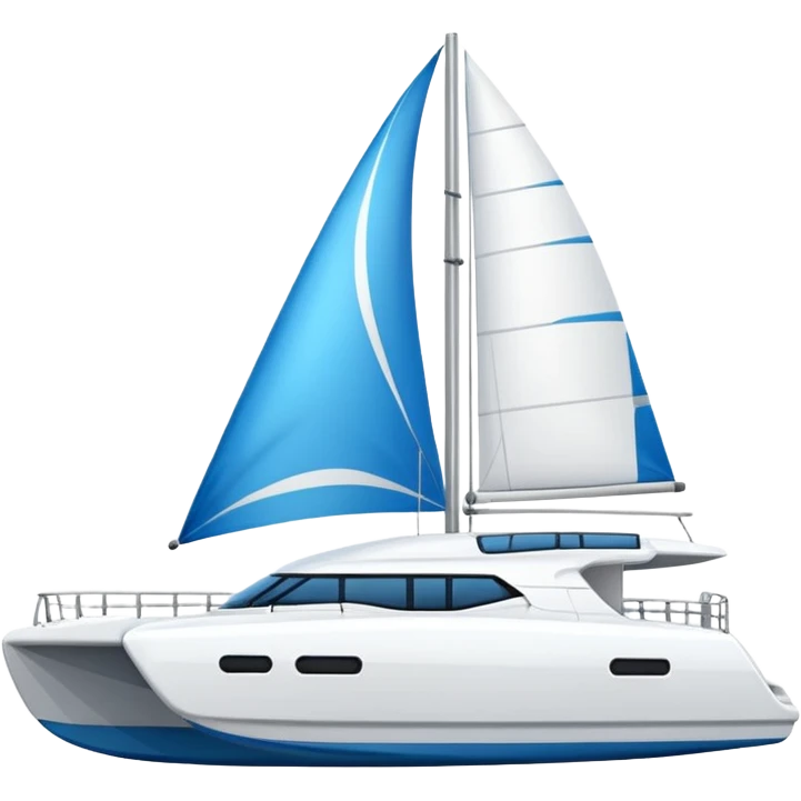 A catamaran with a white background. No wording or lettering on the boat  emoji