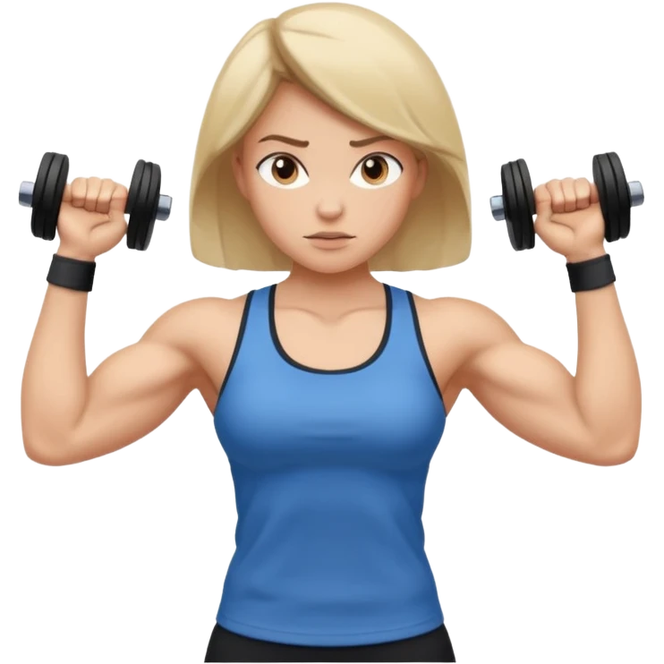 girl working out arms with a shirt on  emoji