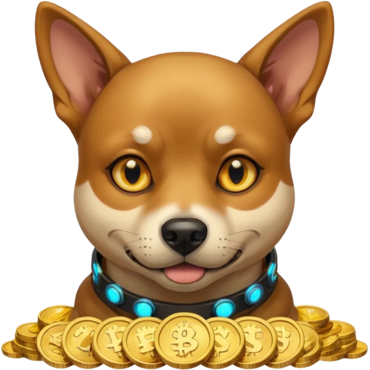 i want to create a dog like from cyberpunk with one elctronic eye like a pirate one and he looks greedy with golden coins emoji