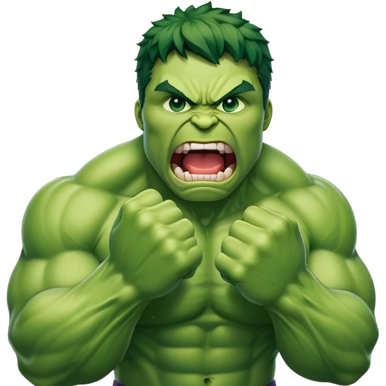 the Hulk roaring fists clenched green powerful emoji emoji