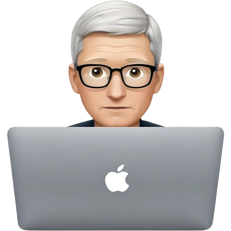 Tim Cook using a MacBook Pro. emoji