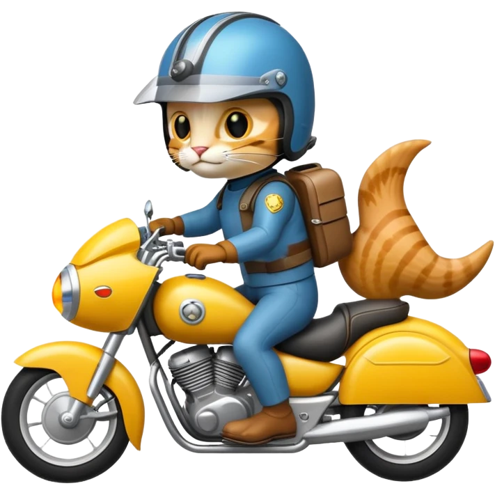 Catfish riding motorbike emoji