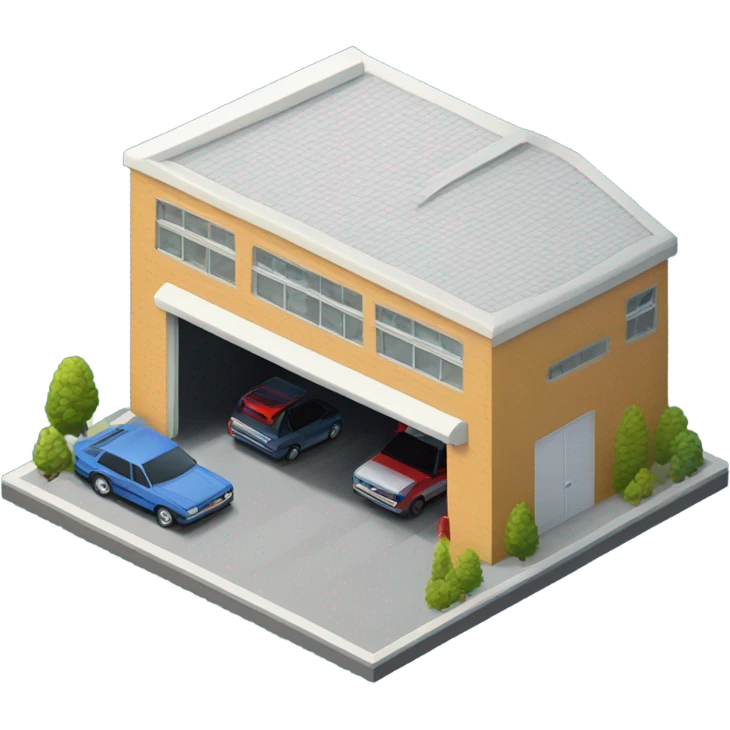 isometric car garage emoji