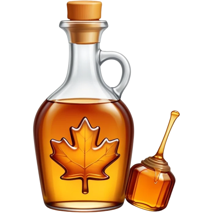 maple syrup bottle with syrup dripping emoji