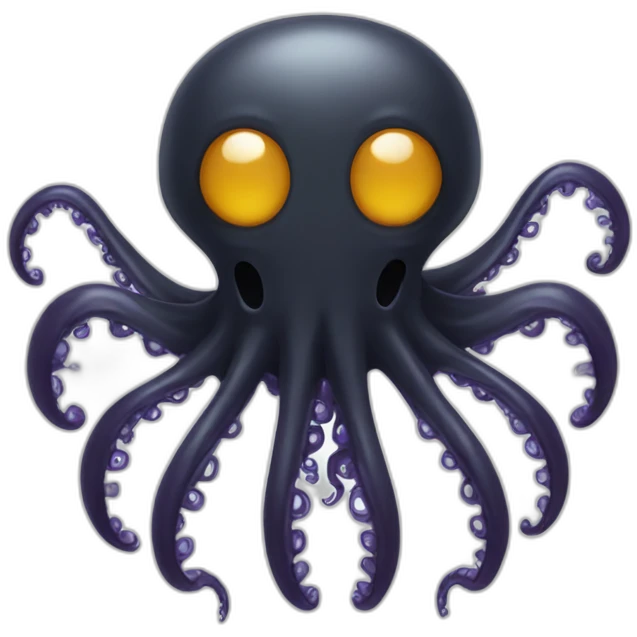 Black goopy octopus skeleton emoji