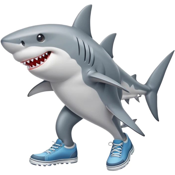 Shark wearing shoes with 2 legs emoji