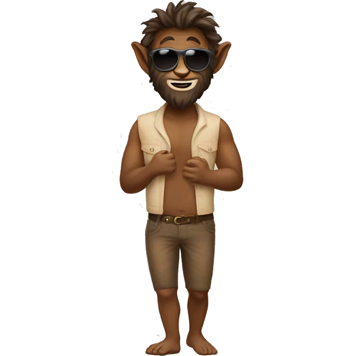 Faun with sunglasses. Full body emoji  emoji