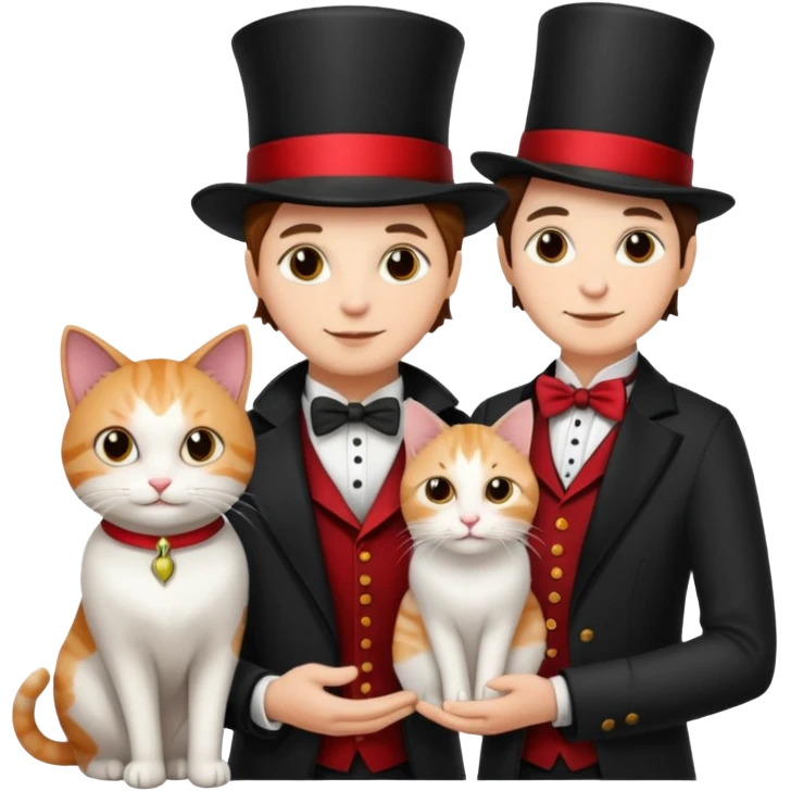 I'llmagician couple and their pet cat emoji