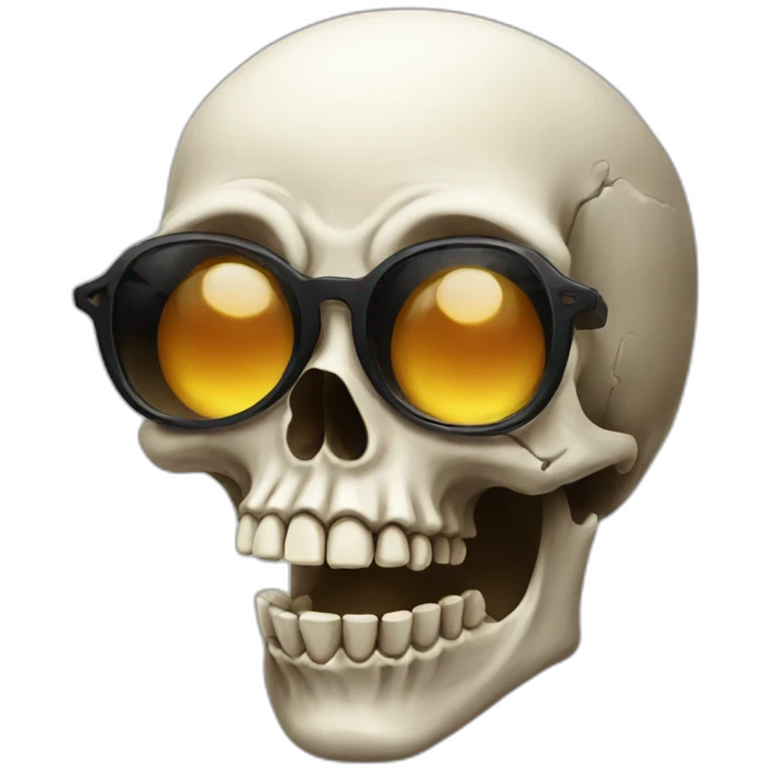 Skull blowing kiss emoji