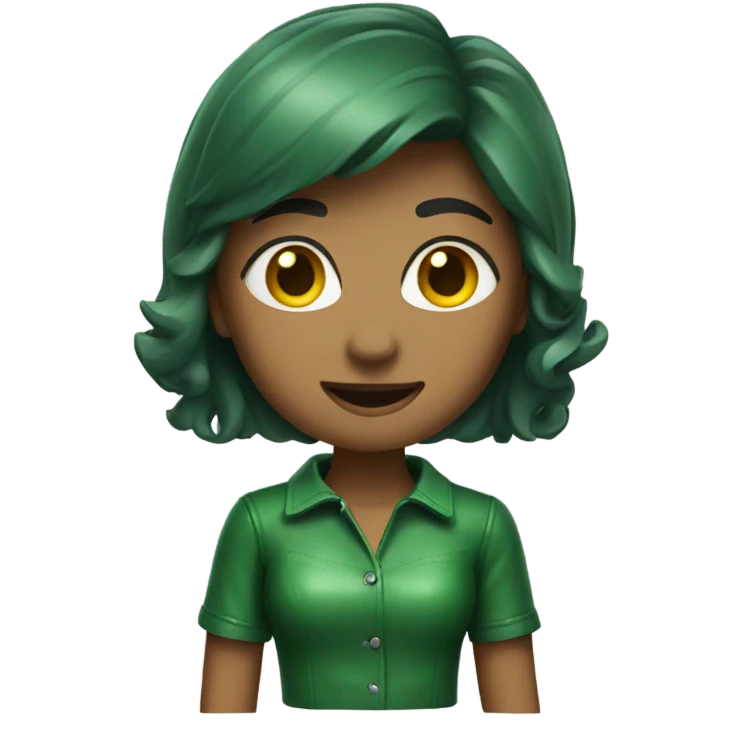 Green leather mini skirt isolated emoji