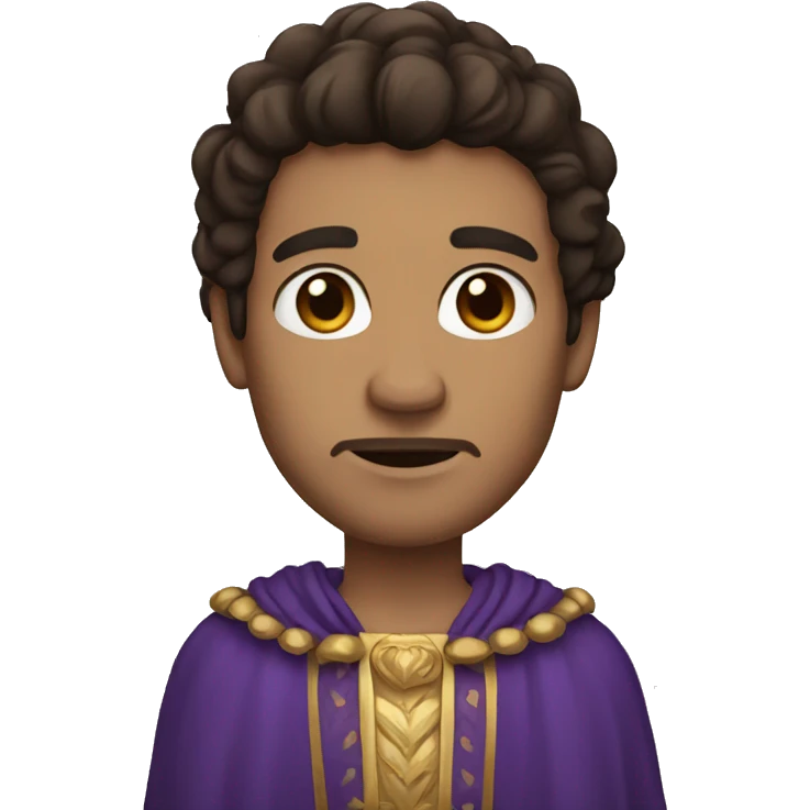 King with dark brown hair, brown eyes and fair skin emoji