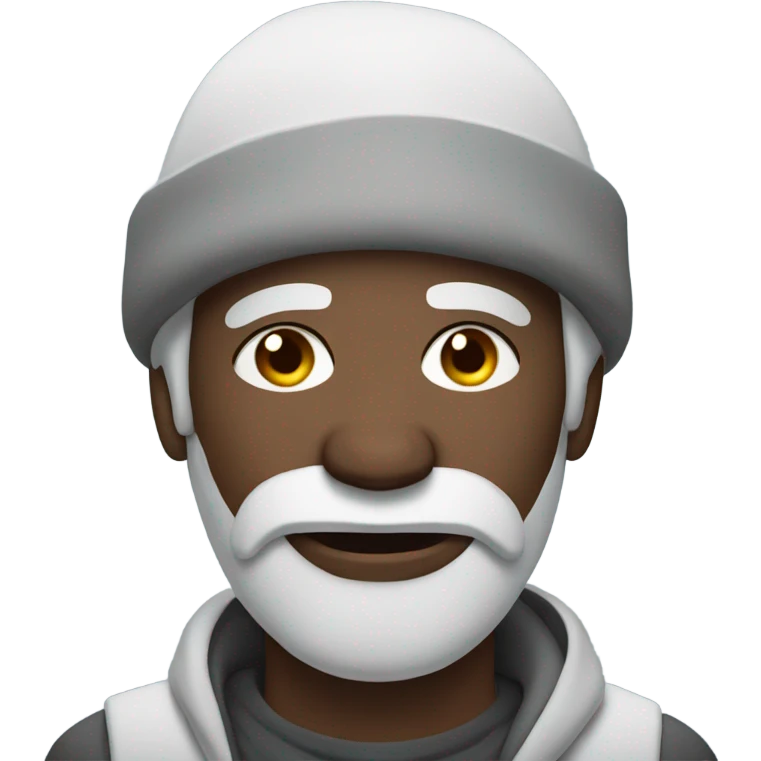 Homeless man with snow on face emoji