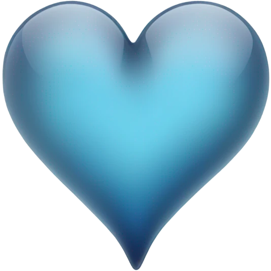 Blue gray glass heart emoji