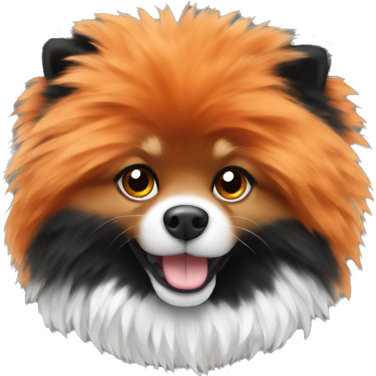 Orange black and white Pom Pom emoji