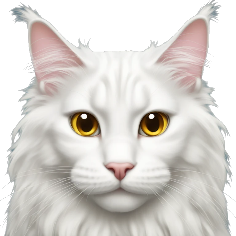 White Maine Coon with heart eyes emoji