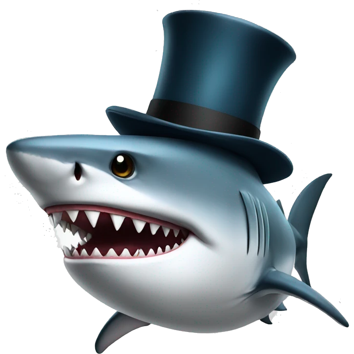shark with tophat emoji
