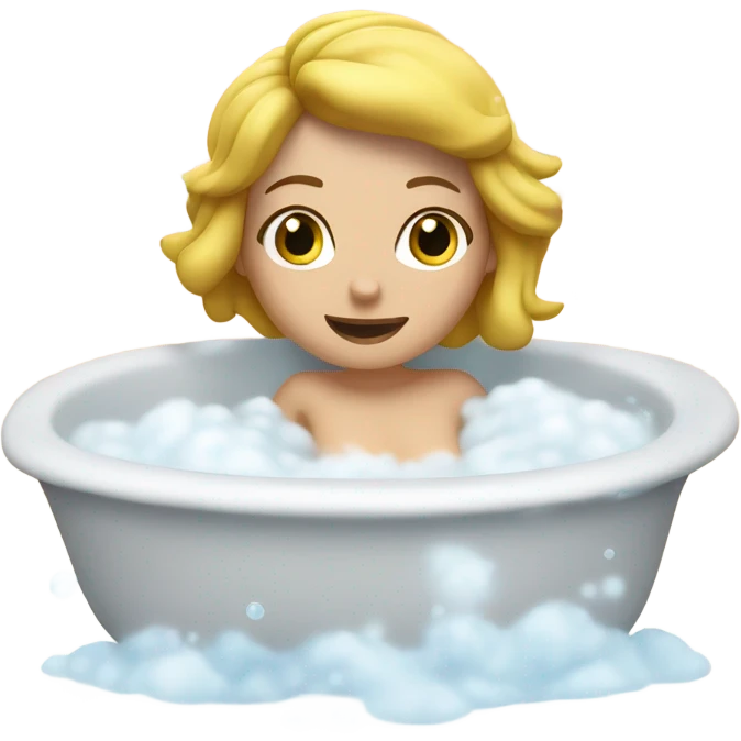 Bathtub white girl covered In bubbles  emoji