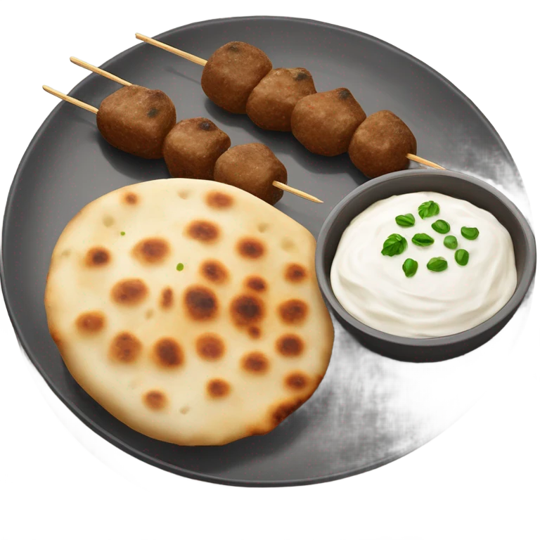 Bosnian national dish cevapi with kaymak and somun  emoji