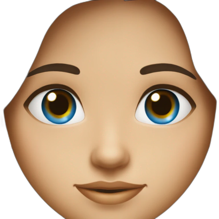 Fille brune au yeux bleu emoji