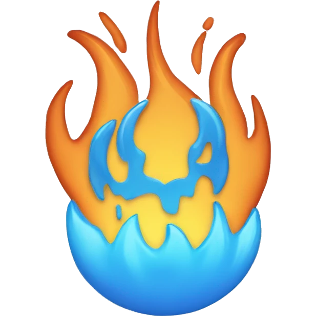 Flama de fuego color azul  emoji