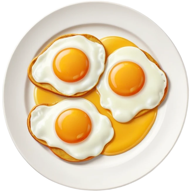 Two Sunny side fried Eggs in a plate emoji