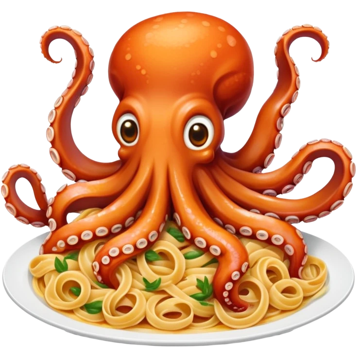 octopus eating pasta emoji