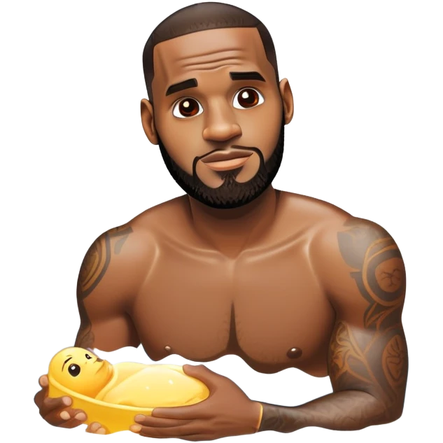LeBron James taking a golden bath emoji