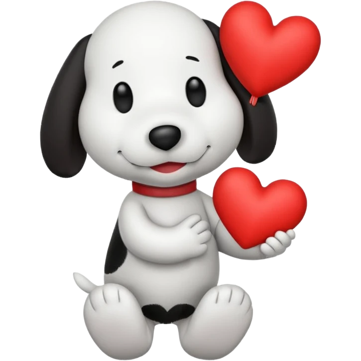 Snoopy holding heart  emoji