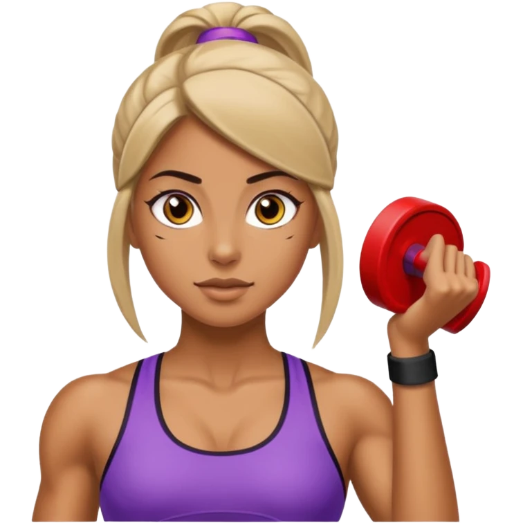 fitness girl, dark eyes emoji
